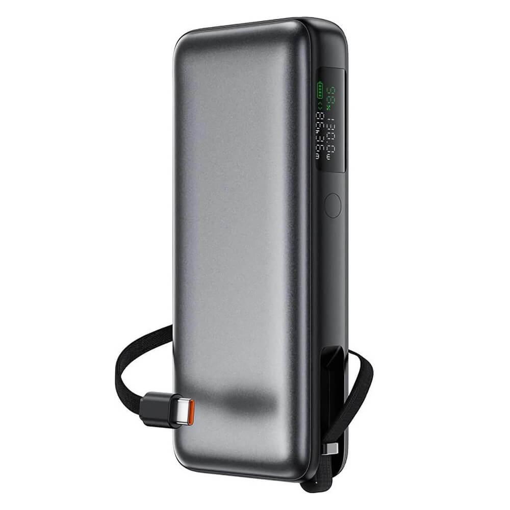 Външна батерия с вграден USB-C кабел, USB-C и USB-A портове и технология за бързо зареждане - Acefast M22 Power Bank PD 130W 20000 mAh with Built-in USB-C Cable (черен) | JAR Computers Външна батерия с вграден USB-C кабел, USB-C и USB-A портове и технология за бързо зареждане - Acefast M22 Power Bank PD 130W 20000 mAh with Built-in USB-C Cable (черен)