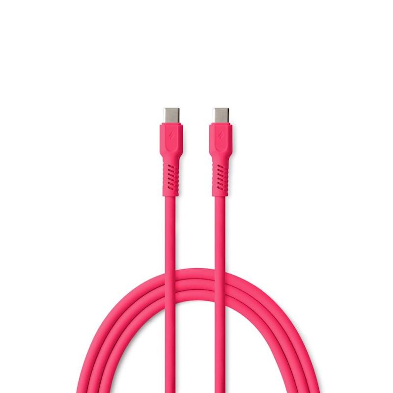 Кабел USB-C - USB-C 1,8m 3A COLORUM  цвят магента