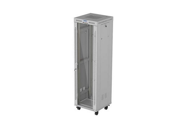 Lanberg Rack Cabinet 19" Free-Standing 42U/600X600 (FlAT Pack) With Glass Door LCD Grey V2 | JAR Computers Lanberg Rack Cabinet 19" Free-Standing 42U/600X600 (FlAT Pack) With Glass Door LCD Grey V2