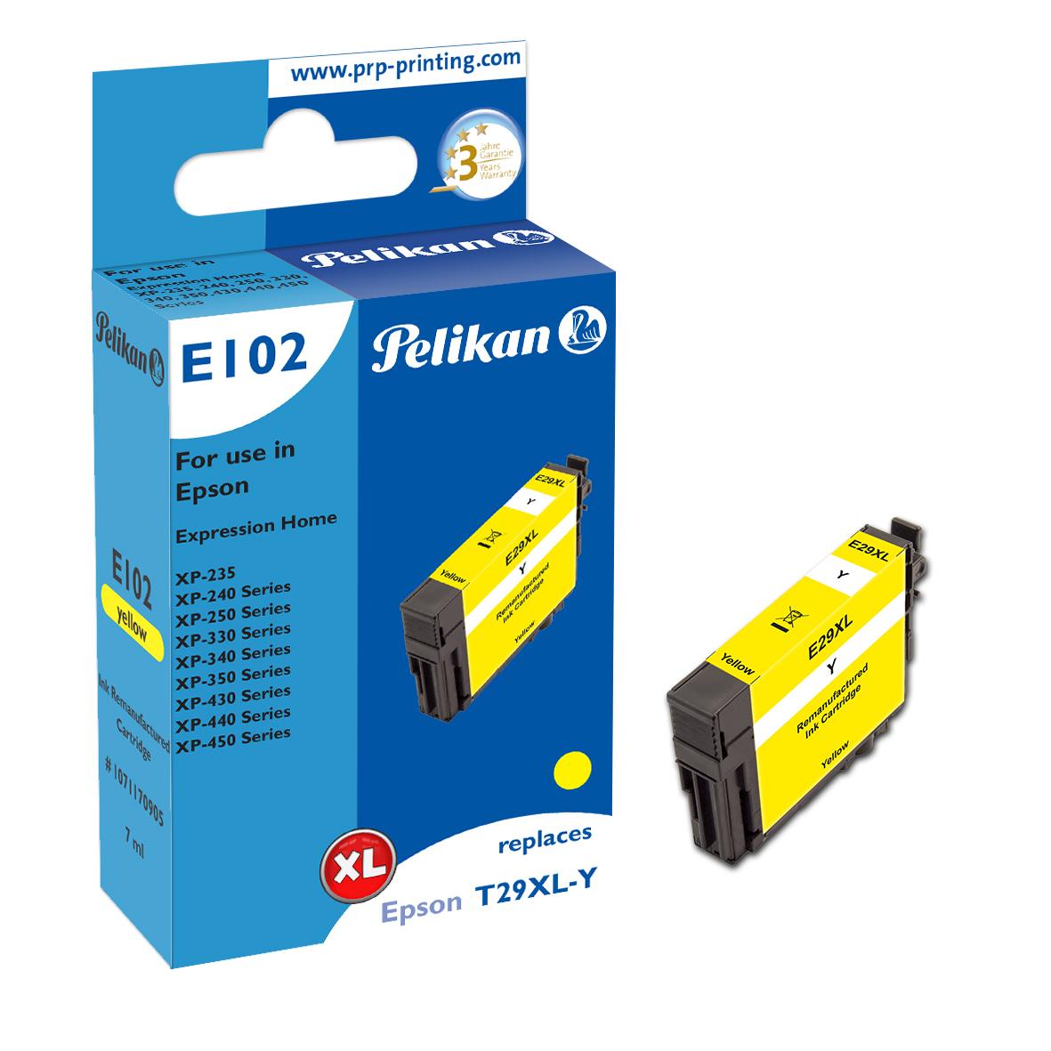 Pelikan E102 глава и патрон за мастиленоструен принтер 1 броя Съвместим Висок (XL) добив Жълт | JAR Computers Pelikan E102 глава и патрон за мастиленоструен принтер 1 броя Съвместим Висок (XL) добив Жълт