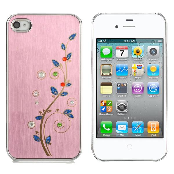 $$$Поликарбонатов кейс с алуминиево покритие за iPhone 4/4S - Newtons Flower Rhinestone Case (розов)$$$ | JAR Computers $$$Поликарбонатов кейс с алуминиево покритие за iPhone 4/4S - Newtons Flower Rhinestone Case (розов)$$$