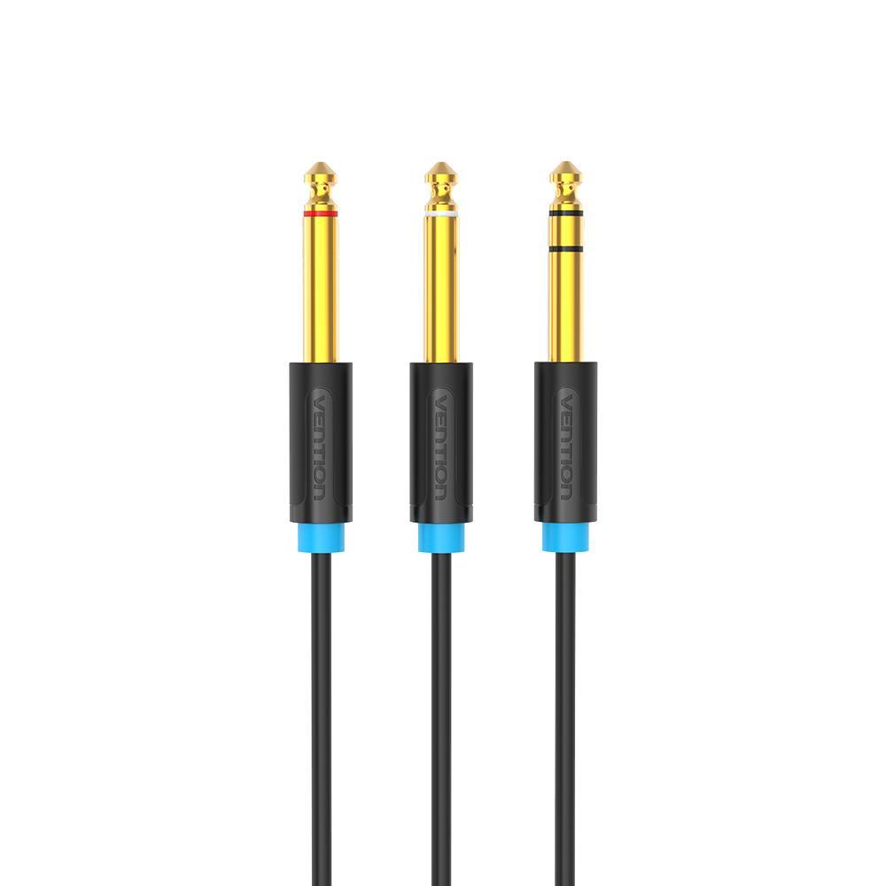VENTION TRS 6.5mm Male to 2*6.5mm Male Audio Cable 2M Black (BATBH) (VENBATBH) | JAR Computers VENTION TRS 6.5mm Male to 2*6.5mm Male Audio Cable 2M Black (BATBH) (VENBATBH)