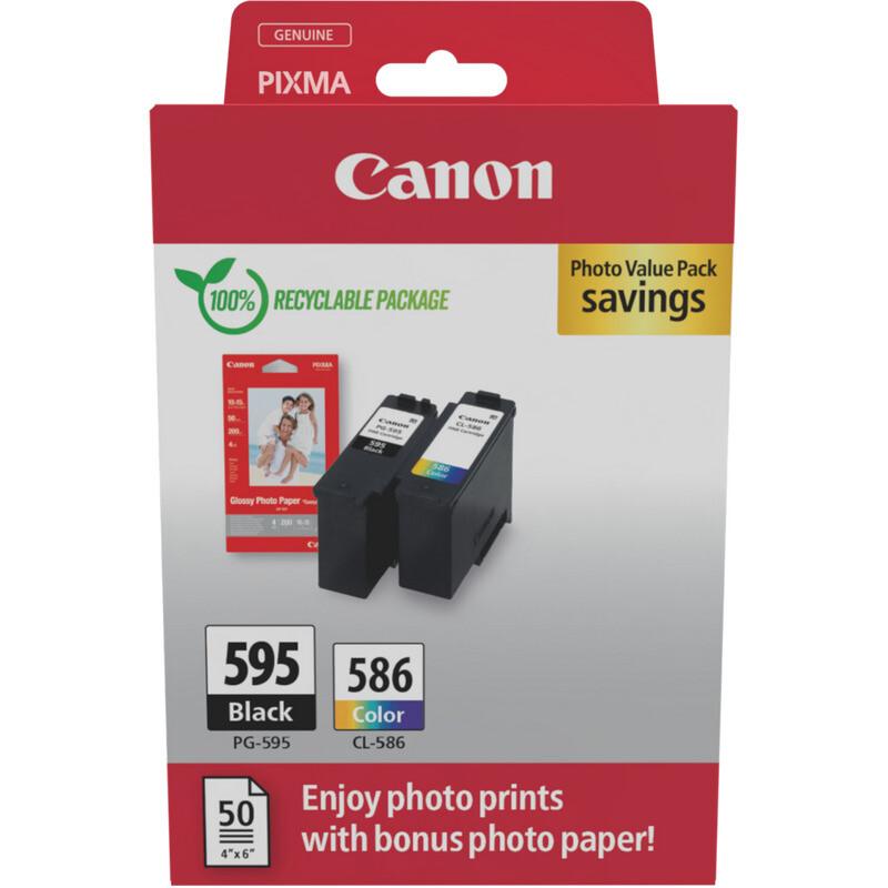 Canon PG595/CL586 PVP глава и патрон за мастиленоструен принтер 2 броя Оригинал Черен, Синьо-зелен, Пурпурен, Жълт | JAR Computers Canon PG595/CL586 PVP глава и патрон за мастиленоструен принтер 2 броя Оригинал Черен, Синьо-зелен, Пурпурен, Жълт