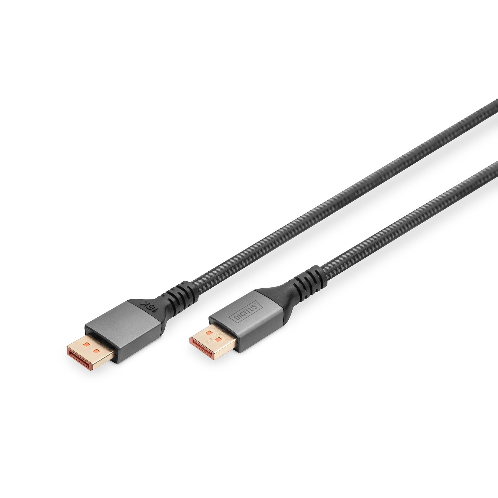 DIGITUS DB-340111-010-S :: Кабел DisplayPort М/М, 16K, v2.1, черен, 1.0 м | JAR Computers DIGITUS DB-340111-010-S :: Кабел DisplayPort М/М, 16K, v2.1, черен, 1.0 м