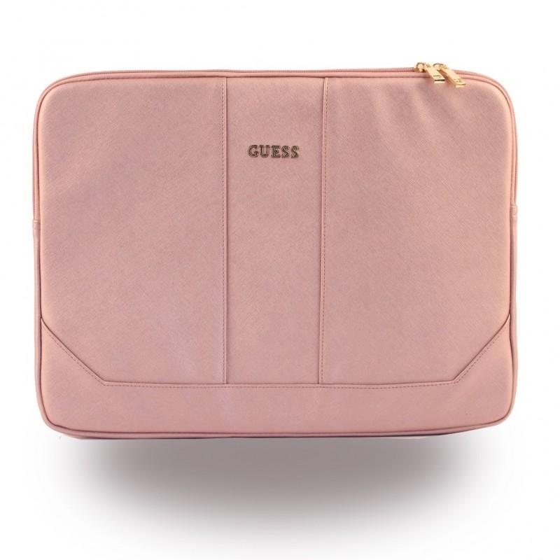Дизайнерски луксозен кожен калъф за преносими компютри до 15 инча - Guess Saffiano Notebook Sleeve (розово злато) | JAR Computers Дизайнерски луксозен кожен калъф за преносими компютри до 15 инча - Guess Saffiano Notebook Sleeve (розово злато)