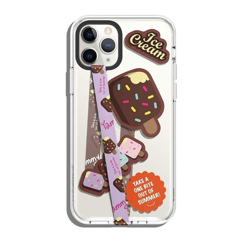 Каишка със стикери против изпускане на вашия смартфон - Elago Smartphone Strap with stickers (лилав-кафяв) | JAR Computers Каишка със стикери против изпускане на вашия смартфон - Elago Smartphone Strap with stickers (лилав-кафяв)