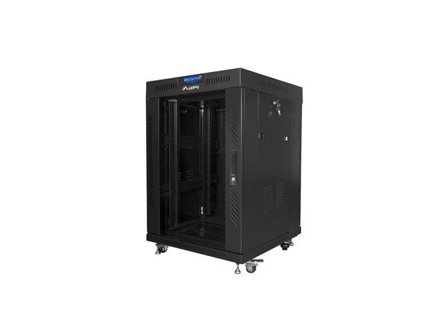 Lanberg rack cabinet 19" free-standing 15U/600x600 (flat pack) with glass door lcd black v2