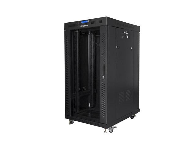 Lanberg rack cabinet 19" free-standing 22U/800x800 (flat pack) with glass door lcd black v2