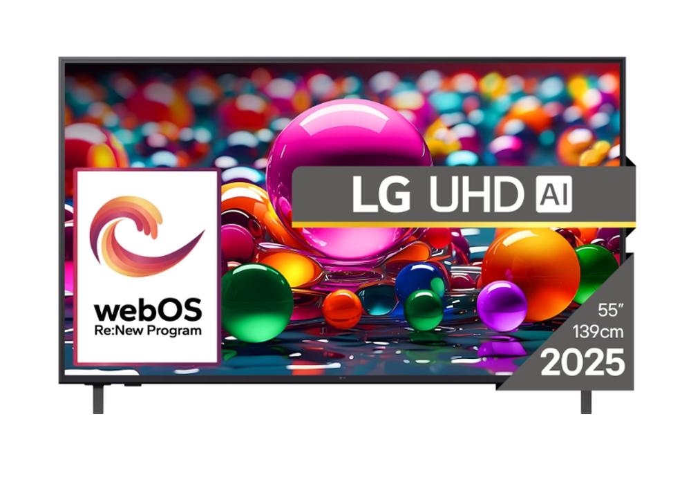 LG 55UA74003LB, 55" 4K UltraHD TV 4K (3840x2160), DVB-T2/C/S2, webOS 25 Smart, ThinQ AI, Alpha 7 AI Processor, WiFi, HDR10 pro, HLG, ALLM/HGiG, 4K Upscaling, AI Sound pro, Multiple View, HDMI eARC, LAN, USB, Bluetooth, Google Cast, 2 Pole Stand, Silver | JAR Computers LG 55UA74003LB, 55" 4K UltraHD TV 4K (3840x2160), DVB-T2/C/S2, webOS 25 Smart, ThinQ AI, Alpha 7 AI Processor, WiFi, HDR10 pro, HLG, ALLM/HGiG, 4K Upscaling, AI Sound pro, Multiple View, HDMI eARC, LAN, USB, Bluetooth, Google Cast, 2 Pole Stand, Silver