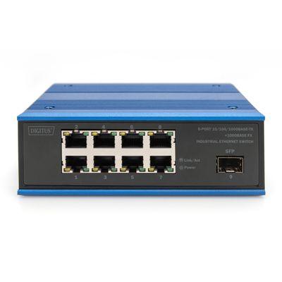 Мрежов суич DIGITUS Industrial Ethernet Switch - 9 Ports - 8x Base-Tx (10/100/1000) - 1x Base-Sx (1000) SFP - PoE