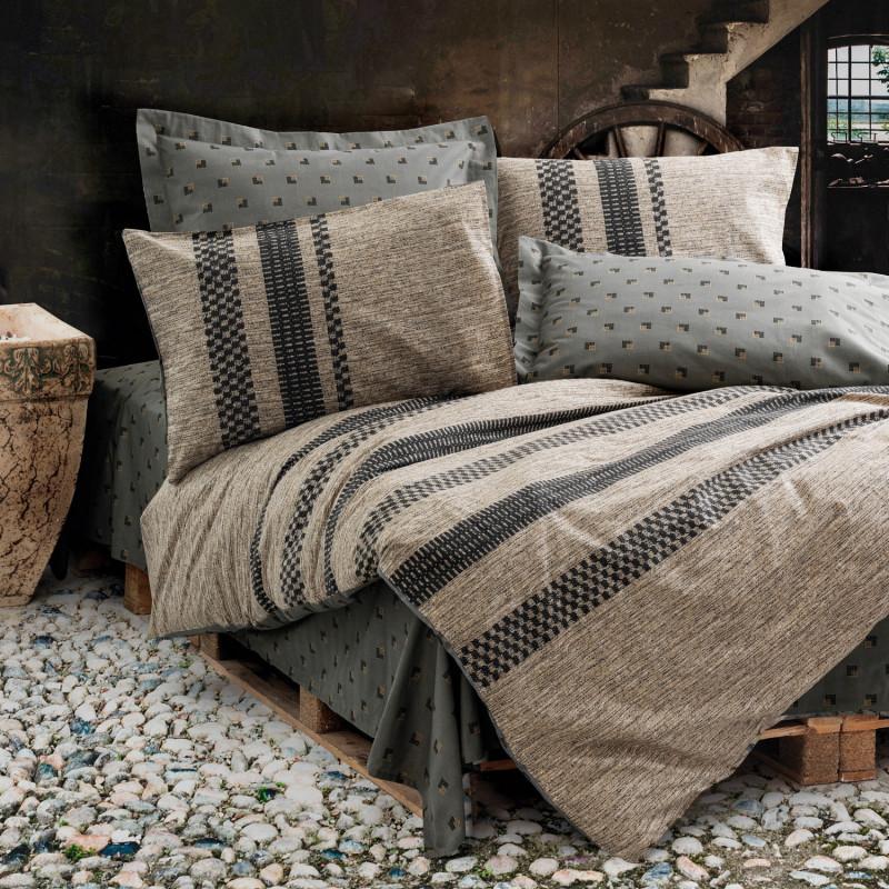 Спален комплект Cotton Box 129CTN4282, 100% памук, 4 части, Завивка 200х220 см, Чаршаф 240х260 см, Калъфка 50х70 см, Кафяв/сив | JAR Computers Спален комплект Cotton Box 129CTN4282, 100% памук, 4 части, Завивка 200х220 см, Чаршаф 240х260 см, Калъфка 50х70 см, Кафяв/сив