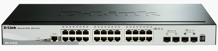 Суич D-Link Switch DGS 1510-28X / DGS-1510-28X/E - Black - PN DGS-1510-28X/E | JAR Computers Суич D-Link Switch DGS 1510-28X / DGS-1510-28X/E - Black - PN DGS-1510-28X/E