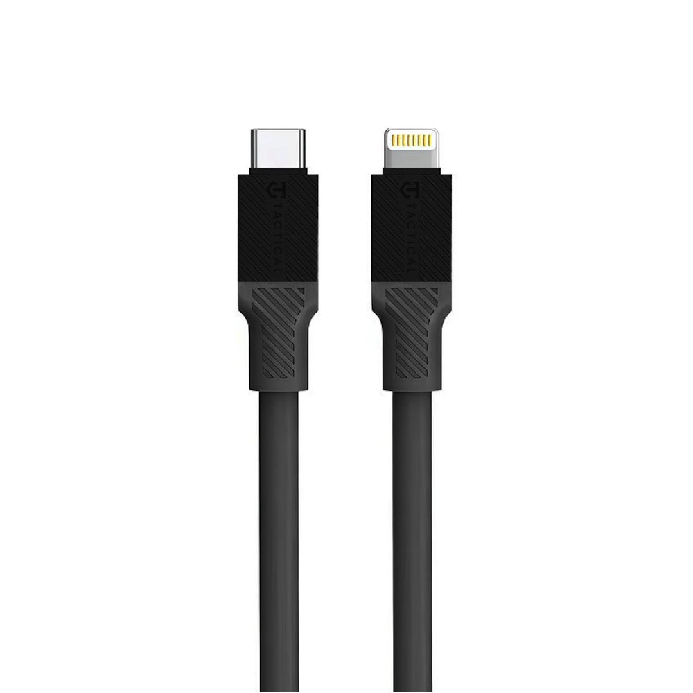 Tactical Fat Man USB-C to Lightning Cable 60W - здрав кабел с бързо зареждане за устройства с Lightning порт (100 см) (сив)