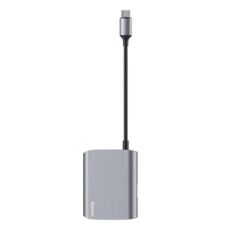 Baseus USB-C to HDMI + USB 3.0 Hub - USB-C хъб за свързване от USB-C към HDMI и USB 3.0 (тъмносив) | JAR Computers Baseus USB-C to HDMI + USB 3.0 Hub - USB-C хъб за свързване от USB-C към HDMI и USB 3.0 (тъмносив)