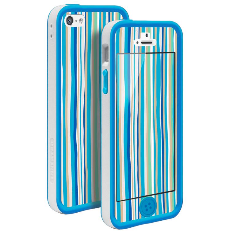 Бъмпер, скин и фолио за iPhone 5, iPhone 5S, iPhone SE - Tunewear Poptune Stripe Blue | JAR Computers Бъмпер, скин и фолио за iPhone 5, iPhone 5S, iPhone SE - Tunewear Poptune Stripe Blue