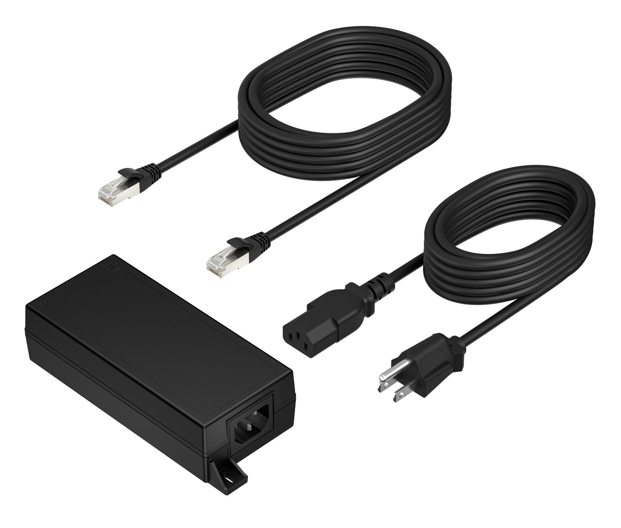 HP Poly PoE++ 65W 2.5G Adapter with 3.66m CAT6A Cable and Power Cord Черен | JAR Computers HP Poly PoE++ 65W 2.5G Adapter with 3.66m CAT6A Cable and Power Cord Черен