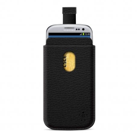 Кожен калъф за Samsung Galaxy S3 i9300, S3 Neo и HTC Desire 500 - Belkin Pocket (черен) | JAR Computers Кожен калъф за Samsung Galaxy S3 i9300, S3 Neo и HTC Desire 500 - Belkin Pocket (черен)