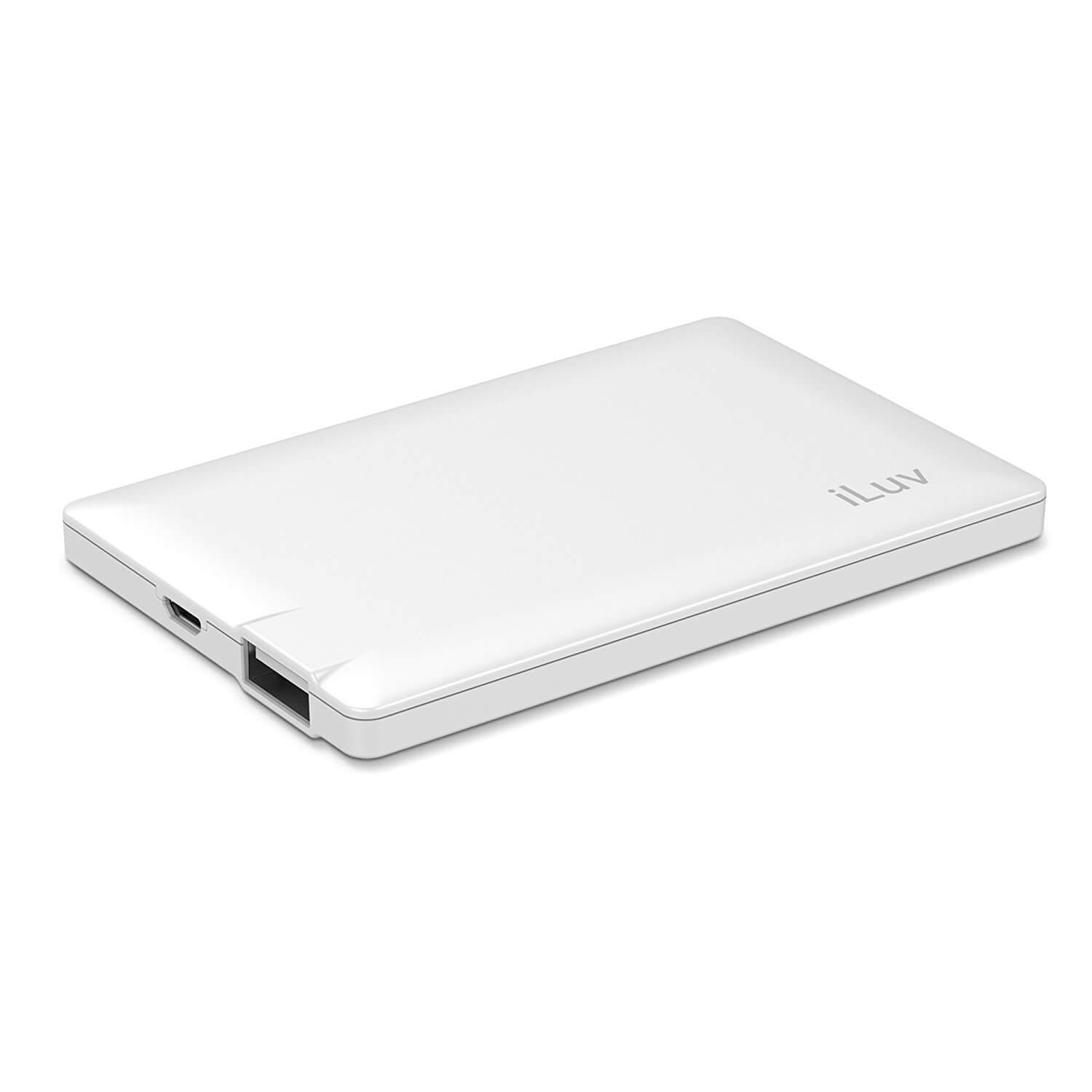 Тънка и практична качествена външна батерия - iLuv myPower 2500mAh Slim Portable Power Bank with Smart Charging Technology (бял) | JAR Computers Тънка и практична качествена външна батерия - iLuv myPower 2500mAh Slim Portable Power Bank with Smart Charging Technology (бял)