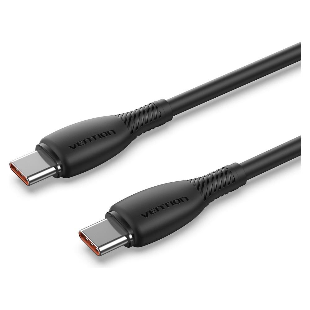 VENTION USB 2.0 C Male to C Male 5A Cable 2M Black Flexible PVC Type (TRWBH) (VENTRWBH)