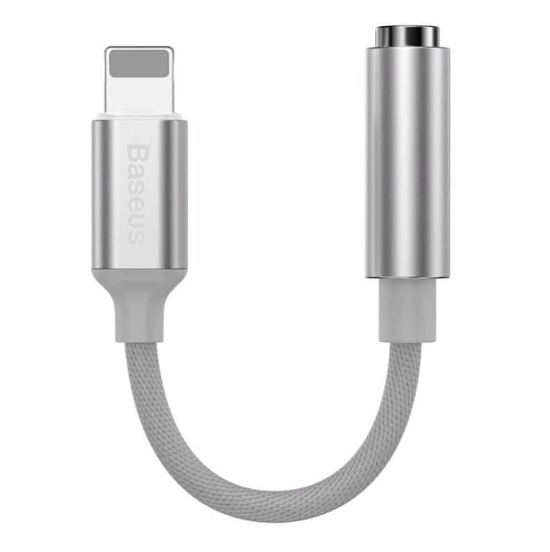 Адаптер от Lightning към 3.5 мм аудио жак за устройства с Lightning порт - Baseus Lightning to 3.5 mm Adapter (сребрист) | JAR Computers Адаптер от Lightning към 3.5 мм аудио жак за устройства с Lightning порт - Baseus Lightning to 3.5 mm Adapter (сребрист)