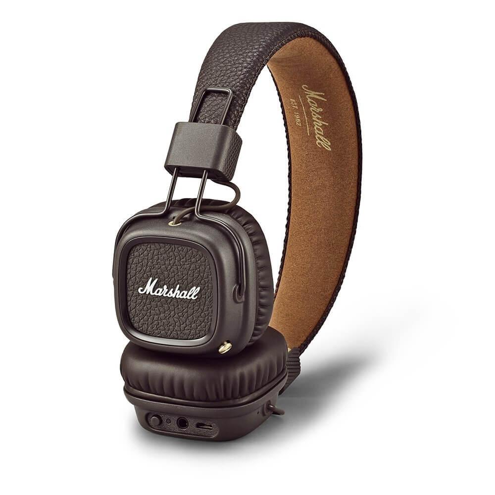 Безжични слушалки с микрофон за смартфони и мобилни устройства - Marshall Major II Bluetooth (кафяв) | JAR Computers Безжични слушалки с микрофон за смартфони и мобилни устройства - Marshall Major II Bluetooth (кафяв)