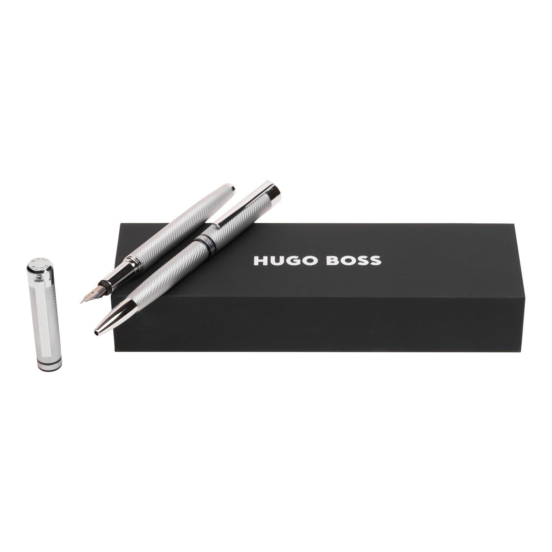 Hugo Boss Комплект писалка и химикалка Filament Chrome, в кутия, сребристи | JAR Computers Hugo Boss Комплект писалка и химикалка Filament Chrome, в кутия, сребристи