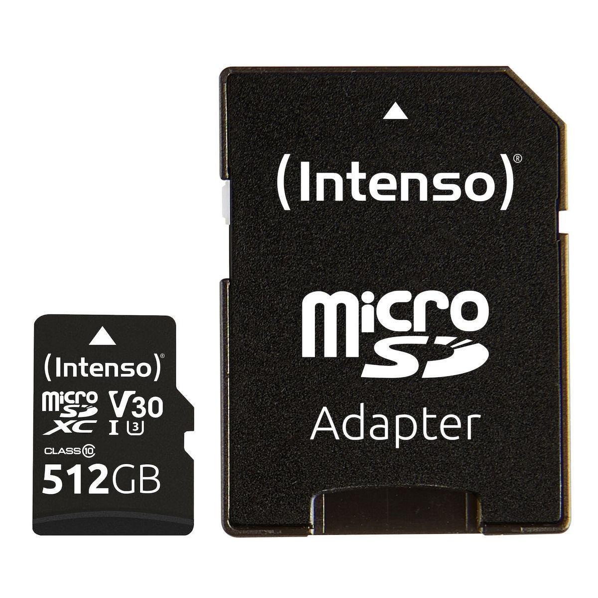 INTENSO microSDXC Card 512GB Class 10 UHS-I Professional with Adapter (3433493) (INTE3433493) | JAR Computers INTENSO microSDXC Card 512GB Class 10 UHS-I Professional with Adapter (3433493) (INTE3433493)