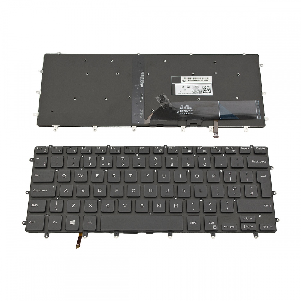 Клавиатура за лаптоп Dell XPS 13 9343 9350 9360 Черна Без Рамка (Голям Ентър) с Подсветка / Black Without Frame UK With Backlit | JAR Computers Клавиатура за лаптоп Dell XPS 13 9343 9350 9360 Черна Без Рамка (Голям Ентър) с Подсветка / Black Without Frame UK With Backlit