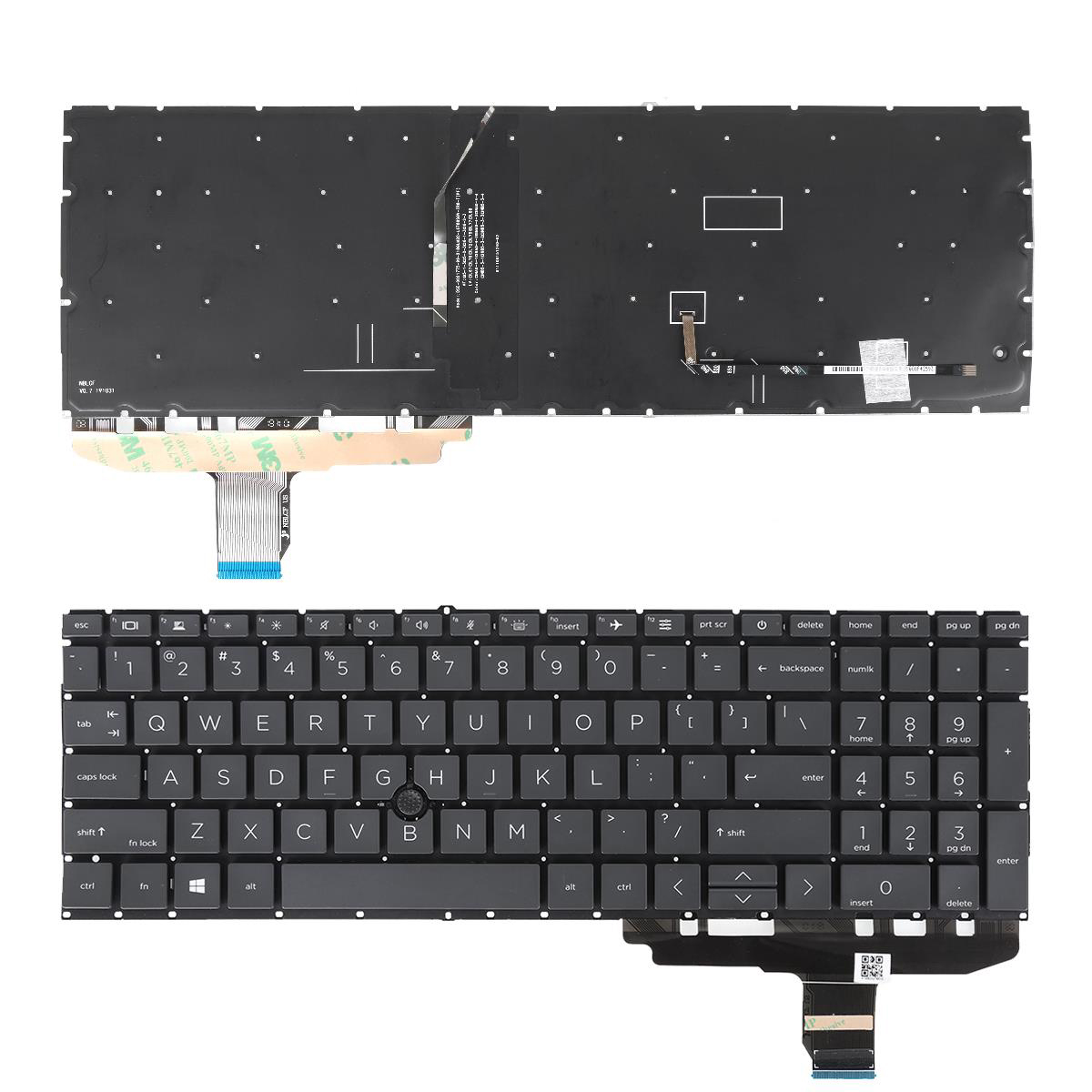 Клавиатура за лаптоп HP EliteBook 850 G7 - Черна Без Рамка С Подсветка С Малък Ентър | JAR Computers Клавиатура за лаптоп HP EliteBook 850 G7 - Черна Без Рамка С Подсветка С Малък Ентър