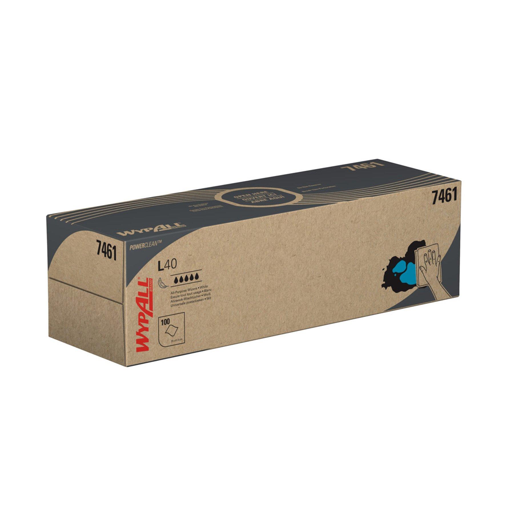 Кърпи за почистване Kimberly-Clark WypAll L40 7461, в кутия, 25 х 41.5 cm, бели, 100 броя | JAR Computers Кърпи за почистване Kimberly-Clark WypAll L40 7461, в кутия, 25 х 41.5 cm, бели, 100 броя
