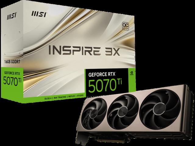 MSI GeForce RTX 5070 Ti 16G INSPIRE 3X OC | JAR Computers MSI GeForce RTX 5070 Ti 16G INSPIRE 3X OC