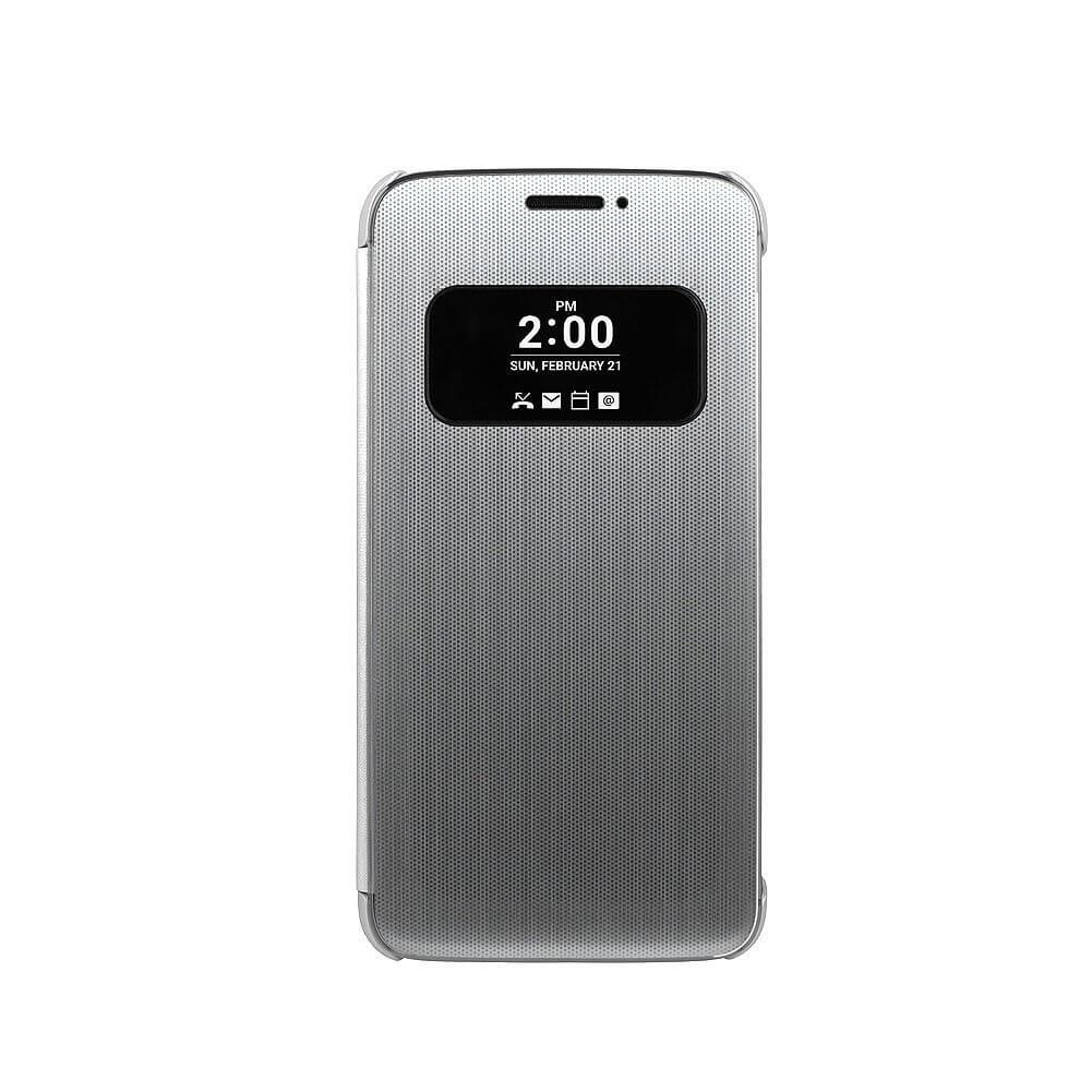Оригинален кожен калъф, тип портфейл за LG G5, G5 SE - LG Flip Case Quick Cover View CFV-160 (сребрист) | JAR Computers Оригинален кожен калъф, тип портфейл за LG G5, G5 SE - LG Flip Case Quick Cover View CFV-160 (сребрист)