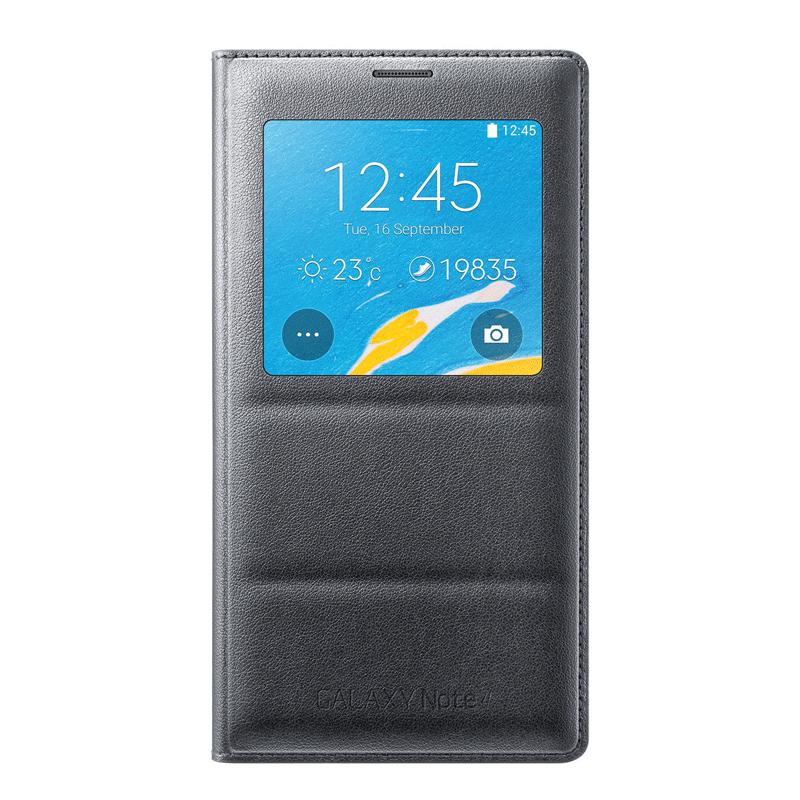 Оригинален кожен калъф за безжично захранване за Samsung Galaxy Note 4 - Samsung Cover S-View Wireless Charging EP-VN910IBEGWW (черен) | JAR Computers Оригинален кожен калъф за безжично захранване за Samsung Galaxy Note 4 - Samsung Cover S-View Wireless Charging EP-VN910IBEGWW (черен)
