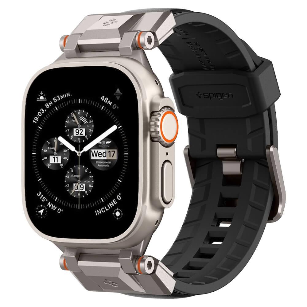 Силиконова каишка за Apple Watch 42мм, 44мм, 45мм, 46мм, Ultra, Ultra 2 49мм - Spigen DuraPro Armor PU Band (черен) | JAR Computers Силиконова каишка за Apple Watch 42мм, 44мм, 45мм, 46мм, Ultra, Ultra 2 49мм - Spigen DuraPro Armor PU Band (черен)