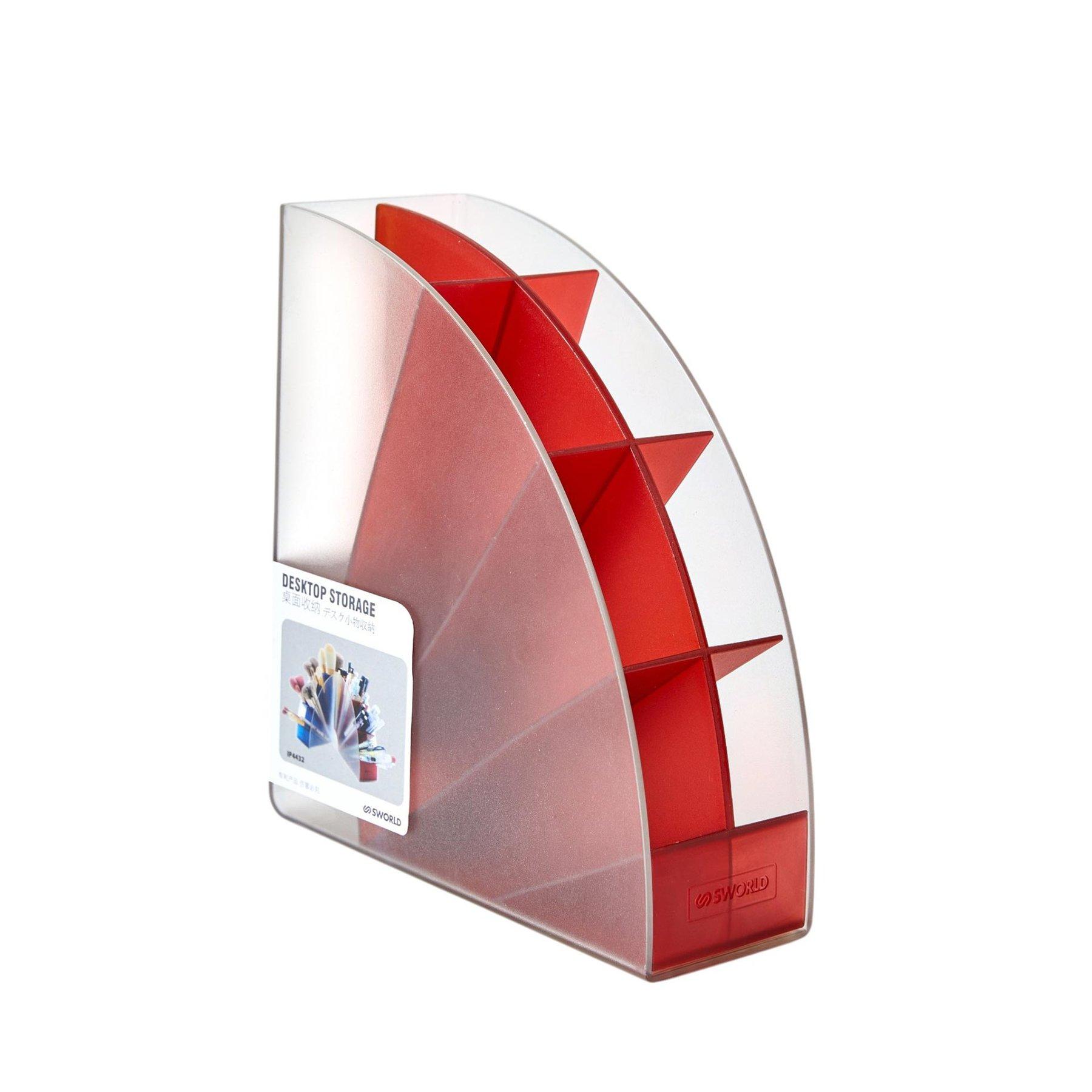 Sworld Поставка за химикалки, с 4 отделения, червена