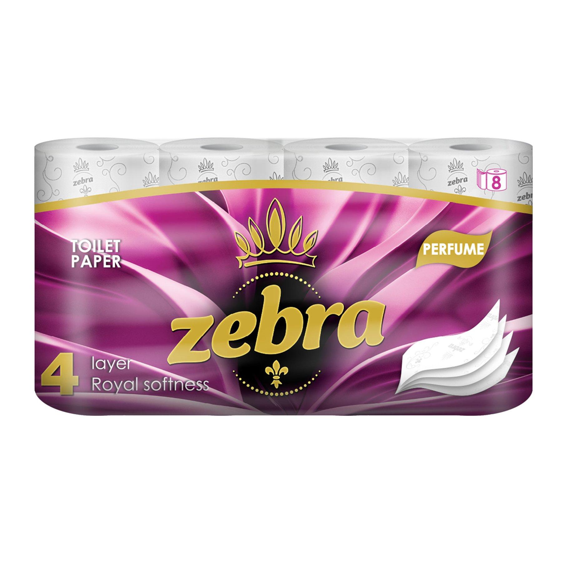 Тоалетна хартия Zebra Perfume, четирипластова, 130 къса, 8 броя | JAR Computers Тоалетна хартия Zebra Perfume, четирипластова, 130 къса, 8 броя