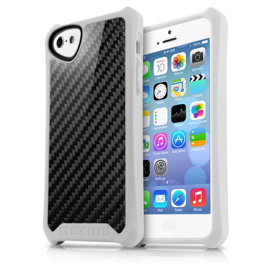 Уникален карбонов кейс за iPhone 5, iPhone 5S, iPhone SE - Itskins Atom Sheen Carbon (бял) | JAR Computers Уникален карбонов кейс за iPhone 5, iPhone 5S, iPhone SE - Itskins Atom Sheen Carbon (бял)
