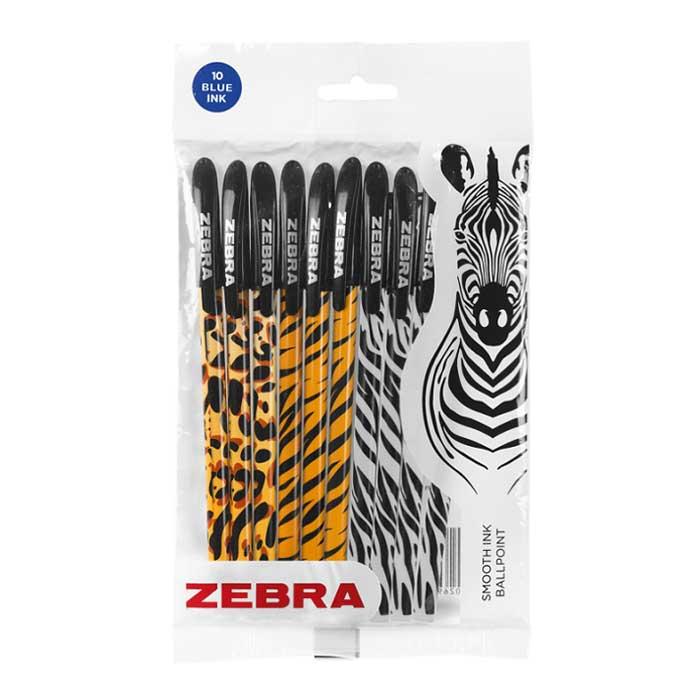 Zebra Химикалка Doodlerz`s Animal, 1.0 mm, 10 броя, асорти