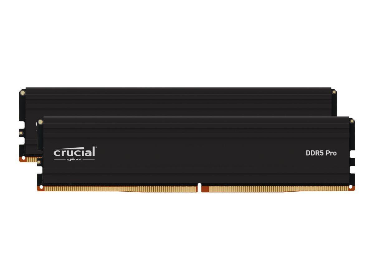 Crucial Pro 96GB DDR5 RAM Kit (2x48GB), 5600MHz (or 5200MHz or 4800MHz) Desktop Memory UDIMM 288-pin, Compatible with 13th Gen Intel Core and AMD Ryzen 7000 - CP2K48G56C46U5 | JAR Computers Crucial Pro 96GB DDR5 RAM Kit (2x48GB), 5600MHz (or 5200MHz or 4800MHz) Desktop Memory UDIMM 288-pin, Compatible with 13th Gen Intel Core and AMD Ryzen 7000 - CP2K48G56C46U5