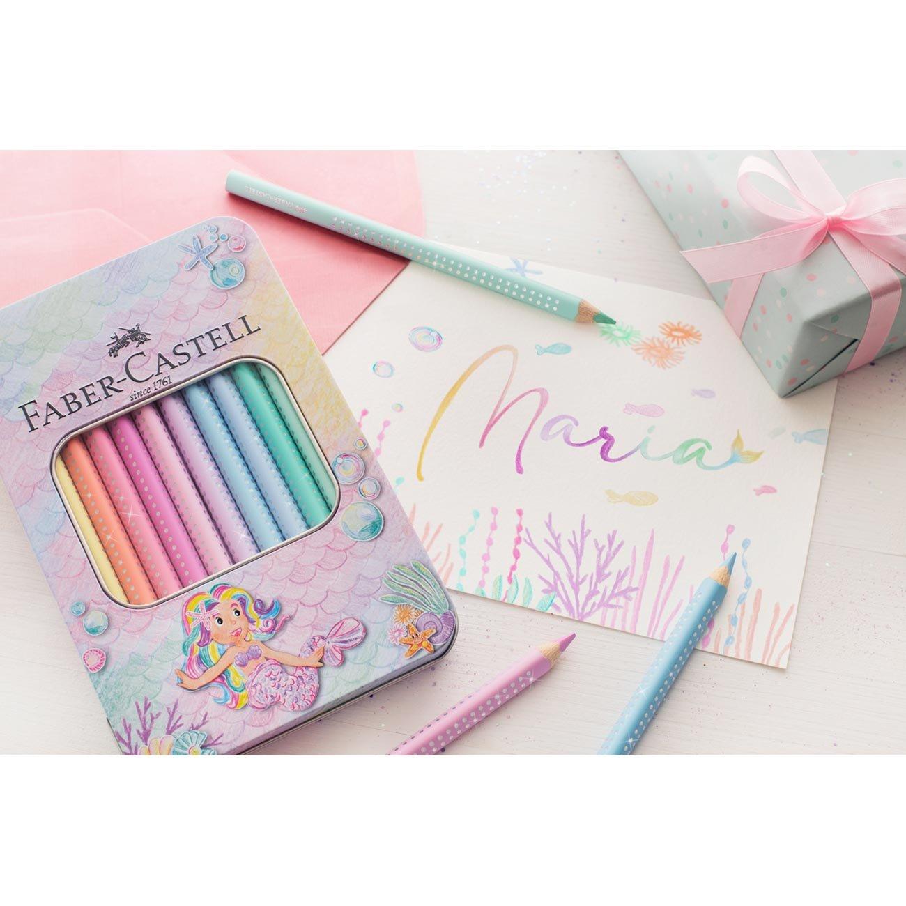 Faber-Castell Моливи Sparkle Jumbo, 10 пастелни цвята