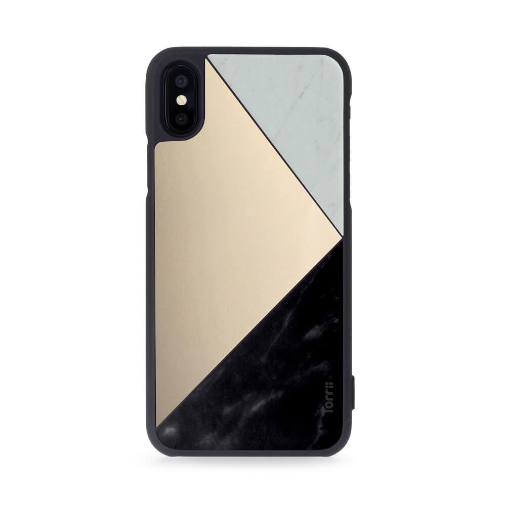 Хибриден (поликарбонат, алуминий и мрамор) кейс за iPhone XS, iPhone X - Torrii Puzzle Case (черен) | JAR Computers Хибриден (поликарбонат, алуминий и мрамор) кейс за iPhone XS, iPhone X - Torrii Puzzle Case (черен)