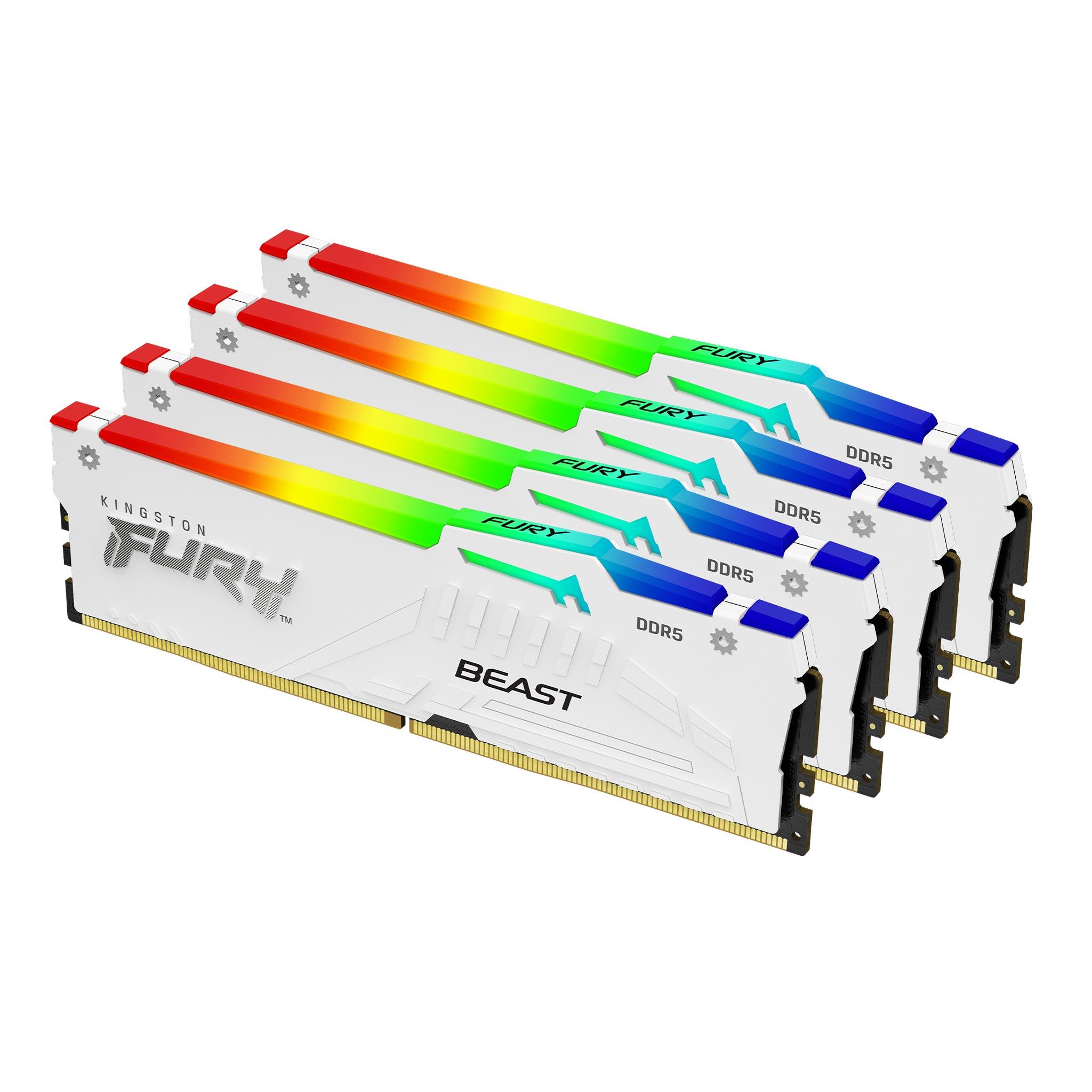 Kingston Technology FURY Beast RGB модул памет 128 GB 4 x 32 GB DDR5 5200 MT/s 288-pin DIMM | JAR Computers Kingston Technology FURY Beast RGB модул памет 128 GB 4 x 32 GB DDR5 5200 MT/s 288-pin DIMM