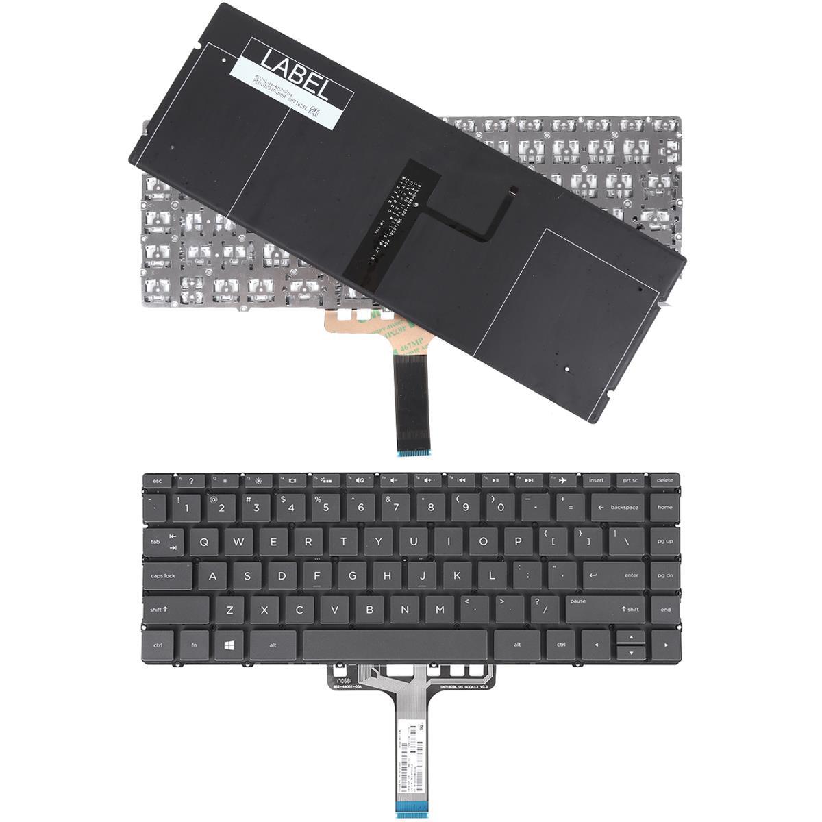 Клавиатура за лаптоп HP Spectre 13-AF Black Without Frame With Backlit US / Черна Без Рамка с Подсветка (Малък Ентър) | JAR Computers Клавиатура за лаптоп HP Spectre 13-AF Black Without Frame With Backlit US / Черна Без Рамка с Подсветка (Малък Ентър)