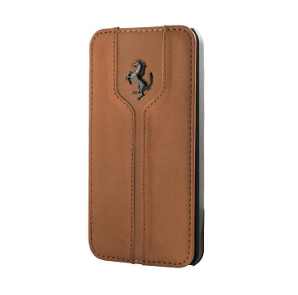 Кожен флип кейс тип портфейл за iPhone 5, iPhone 5S, iPhone SE - Ferrari Montecarlo Series Book-Flip-Case (кафяв) | JAR Computers Кожен флип кейс тип портфейл за iPhone 5, iPhone 5S, iPhone SE - Ferrari Montecarlo Series Book-Flip-Case (кафяв)