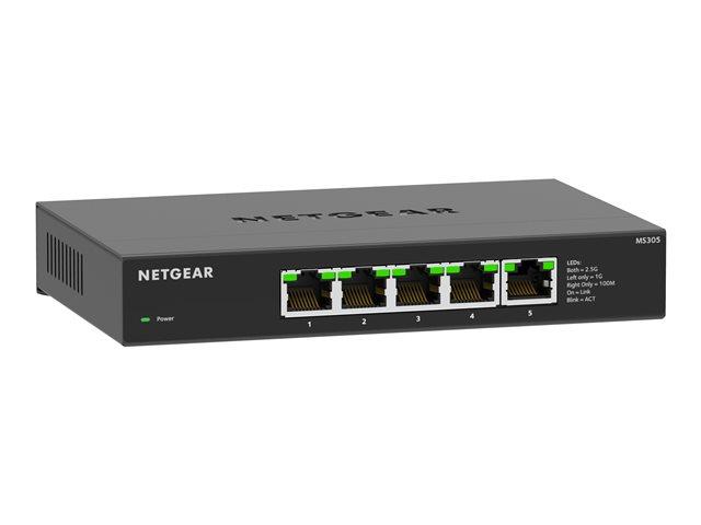 NETGEAR MS305 5-port multi-gig 2.5G Unmanaged Switch Metal Housing Fanless for Desktop and Wall Mounting