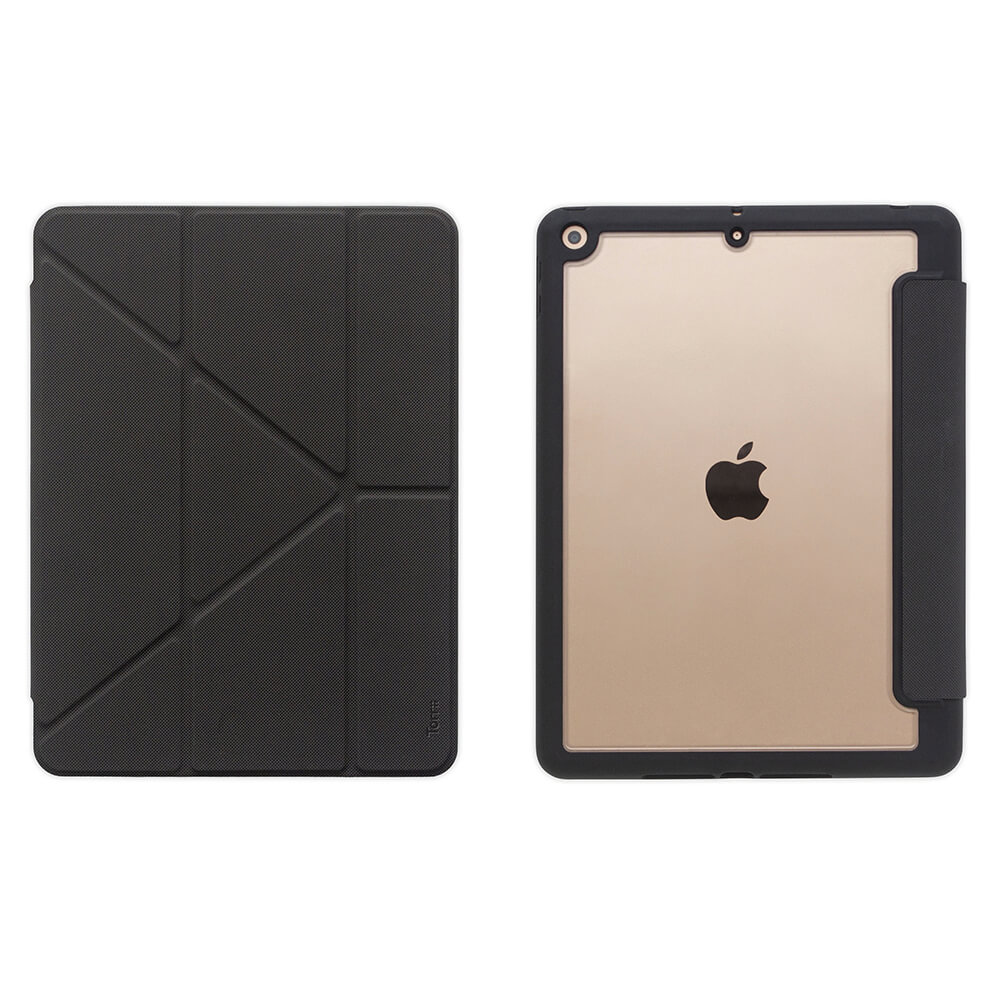 Torrii Torero Case - полиуретанов кейс и поставка с отделение за Apple Pencil за iPad 9 (2021), iPad 8 (2020), iPad 7 (2019) (черен)