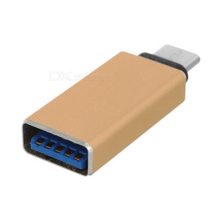 USB-C 3.1 Male to USB-A 3.0 Female OTG Adapter - USB адаптер за MacBook 12 и устройства с USB-C порт (златист) | JAR Computers USB-C 3.1 Male to USB-A 3.0 Female OTG Adapter - USB адаптер за MacBook 12 и устройства с USB-C порт (златист)