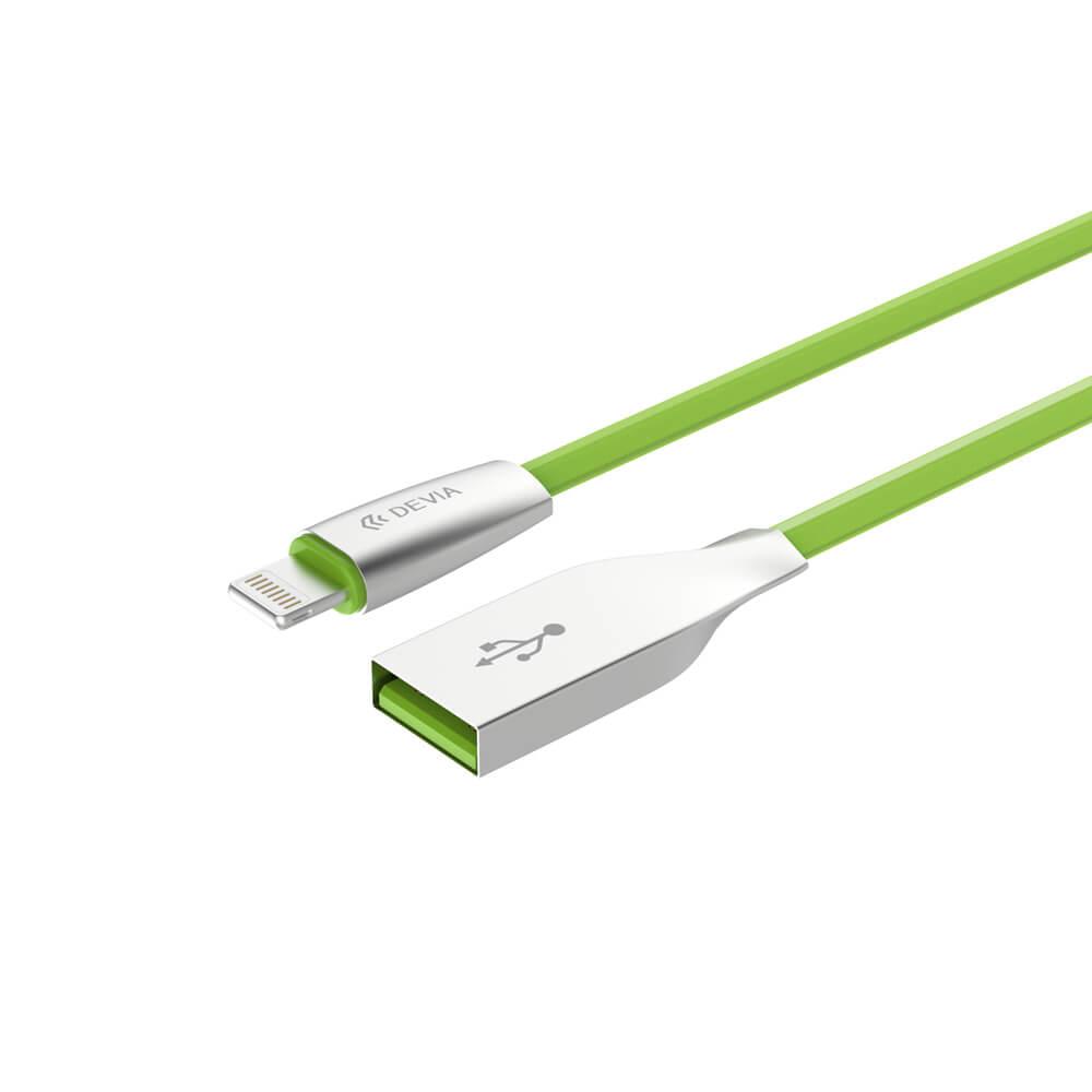 USB кабел за iPhone 8, iPhone 7 и Apple продукти с Lightning вход - Devia Spanker Kirsite Lightning USB Cable (зелен) | JAR Computers USB кабел за iPhone 8, iPhone 7 и Apple продукти с Lightning вход - Devia Spanker Kirsite Lightning USB Cable (зелен)