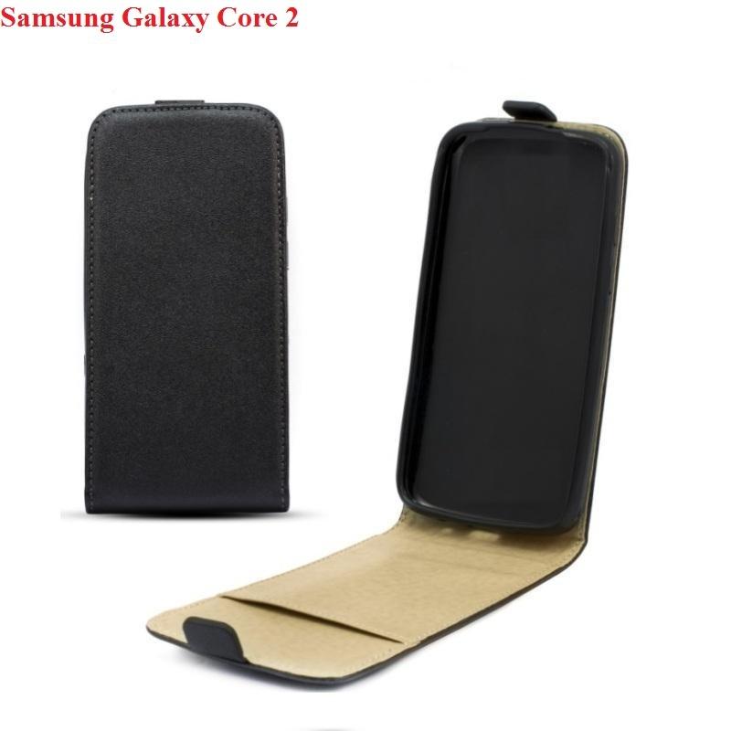 Вертикален кожен калъф с джоб за Samsung Galaxy Core 2 SM-G355H - Leather Pocket Flip Case (черен) | JAR Computers Вертикален кожен калъф с джоб за Samsung Galaxy Core 2 SM-G355H - Leather Pocket Flip Case (черен)