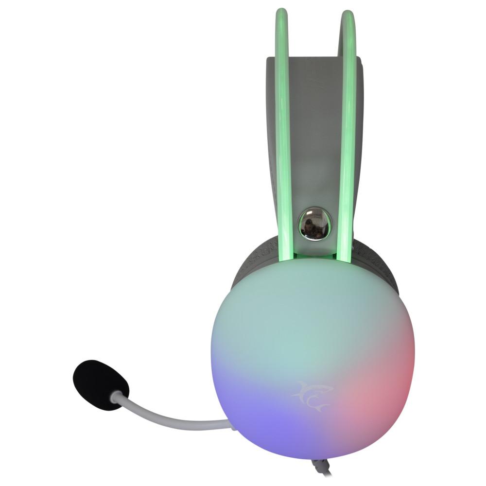 White Shark FIREFLY-W жични геймърски слушалки с RGB осветление, бели | JAR Computers White Shark FIREFLY-W жични геймърски слушалки с RGB осветление, бели